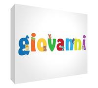 Little Helper Panel Decorativo Bebé/Bautizo Idea de Regalo, Diseño de Dibujo Personalizada con Nombre Para Adolescente Giovanni 14.8 x 21 x 2 cm multicolor