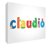Little Helper Panel Decorativo Bebé/Bautizo Idea de Regalo, Diseño de Dibujo Personalizada con Nombre Para Adolescente Claudio 10.5 x 14.8 x 2 cm multicolor