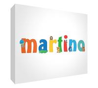 Little Helper Panel Decorativo Bebé/Bautizo Idea de Regalo, Diseño de Dibujo Personalizada con Nombre Para Adolescente Martino 14.8 x 21 x 2 cm multicolor