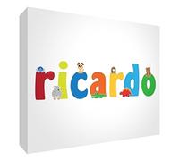 Little Helper Panel Decorativo Bebé/Bautizo Idea de Regalo, Diseño de Dibujo Personalizada con Nombre Para Adolescente Ricardo 10.5 x 14.8 x 2 cm multicolor
