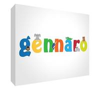 Little Helper Panel Decorativo Bebé/Bautizo Idea de Regalo, Diseño de Dibujo Personalizada con Nombre Para Adolescente Gennaro 10.5 x 14.8 x 2 cm multicolor