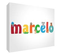 Little Helper Panel Decorativo Bebé/Bautizo Idea de Regalo, Diseño de Dibujo Personalizada con Nombre Para Adolescente Marcelo 7.4 x 10.5 x 2 cm multicolor