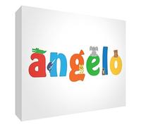 Little Helper Panel decorativo bebé/bautizo idea regalo, dibujo personalizable con nombre de niño ángel 14.8 x 21 x 2 cm multicolor