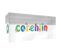 Little Helper recuerdo decorativo de acrílico transparente pulido como diamante estilo illustratif pintado con el nombre de joven niño Corentin 5 x 21 x 2 cm gran
