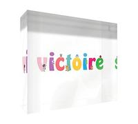 Little Helper recuerdo decorativo de acrílico transparente pulido como diamante estilo illustratif pintado con el nombre de joven Victoria 14,8 x 21 x 2 cm gran