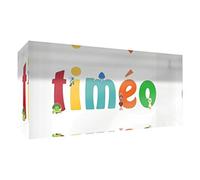 Little Helper recuerdo decorativo de acrílico transparente pulido como diamante estilo illustratif pintado con el nombre de joven niño Timéo 5 x 21 x 2 cm gran