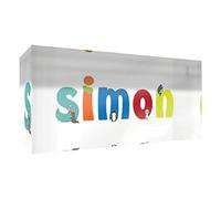 Little Helper recuerdo decorativo de acrílico transparente pulido como diamante estilo illustratif pintado con el nombre de joven niño Simon 5 x 21 x 2 cm gran