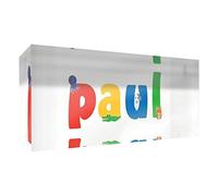 Little Helper recuerdo decorativo de acrílico transparente pulido como diamante estilo illustratif pintado con el nombre de joven niño Paul 5 x 21 x 2 cm gran