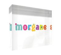 Little Helper recuerdo decorativo de acrílico transparente pulido como diamante estilo illustratif pintado con el nombre de joven Morgane 14,8 x 21 x 2 cm gran