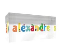 Little Helper recuerdo decorativo de acrílico transparente pulido como diamante estilo illustratif pintado con el nombre de joven niño Alejandro 5 x 21 x 2 cm gran