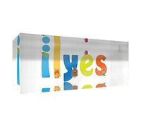 Little Helper recuerdo decorativo de acrílico transparente pulido como diamante estilo illustratif pintado con el nombre de joven niño Ilyes 5 x 21 x 2 cm gran