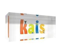 Little Helper recuerdo decorativo de acrílico transparente pulido como diamante estilo illustratif pintado con el nombre de joven niño Kais 5 x 15 x 2 cm pequeño