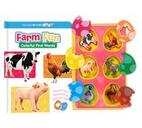 Little Hippo Books Farm Fun I Colorful First Words with Farm Animals I Baby Book with Wooden Farm Characters | Perfect Sensory Books for Toddlers I ... (Brilliant Baby® Early Learning Collection)