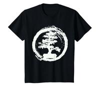 Little Japanese Zen Trees Camisetas: Bonsai Tree T-Shirt Camiseta, Niños, Negro, 8 años