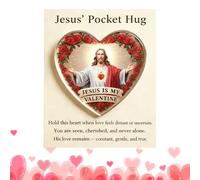 Little Jesus Hug - Recuerdo de aliento acrílico 2D - Tarjetas positivas de vacaciones - para amigos de la iglesia, viajeros, hogar, trabajo, reuniones, empleados, graduados, equipo de incentivos para