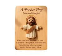 Little Jesus Pocket Hug Card, apoyo emocional basado en la fe, mini regalos cristianos de Jesús, tarjetas de regalo inspiradoras para mujeres, hombres, niños, cumpleaños, Navidad, graduación (A)