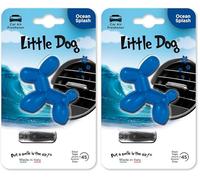 Little Joe Little Dog Perfumador de Gel Aroma Ocean Splash para Aireador de Coche. Larga duración, hasta 45 días. Aroma Irresistible y Divertido para Todos los Públicos. (Paquete de 2)
