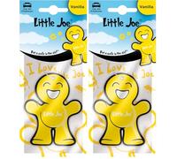 Little Joe Perfumador de Celulosa Aroma Vainilla con Colgador Automóvil, Hogar u Oficina. Larga duración. Aroma Irresistible y Divertido para Todos los Públicos. (Paquete de 2)