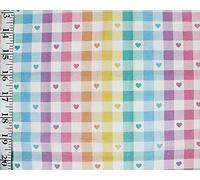 Little Johnny Love Hearts - Tela de algodón a cuadros por metros, 60 pulgadas de ancho, color blanco, 100 % algodón, para manualidades, acolchado, costura, confección, día de San Valentín