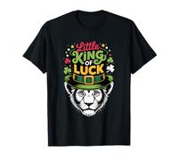 Little King of Luck Lion St Patricks Day Kids Irish Clover Camiseta