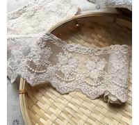 Little lane lace 8 cm de ancho con diseño de corona europea para boda, bordado inelástico, funda para mantel de novia, ropa, accesorios (2 yardas en un paquete) (marfil)
