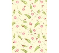 Little Leaf, Pink Flowers and Hearts 50 Watermark Blank Page Notebook/Journal