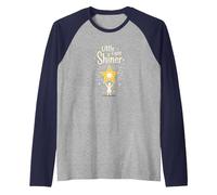 Little Light Shiner Christians for Kids - Estrella inspiradora Camiseta Manga Raglan, Hombre, Azul Marino/Jaspeado Atlético, M