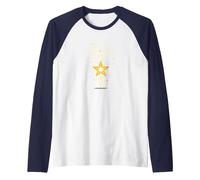 Little Light Shiner Christians for Kids - Estrella inspiradora Camiseta Manga Raglan, Hombre, Azul Marino/Blanco, XL
