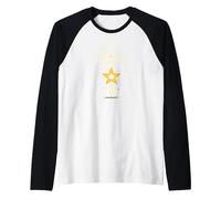 Little Light Shiner Christians for Kids - Estrella inspiradora Camiseta Manga Raglan, Hombre, Blanco/Negro, L