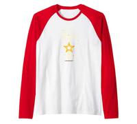 Little Light Shiner Christians for Kids - Estrella inspiradora Camiseta Manga Raglan, Hombre, Rojo/Blanco, L