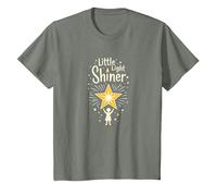 Little Light Shiner Christians for Kids - Estrella inspiradora Camiseta, Niños, Verde Militar Jaspeado, 4 años
