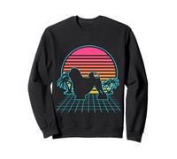 Little Lion Dog Vintage 80s Vaporwave Aesthetic Dog Lover Sudadera