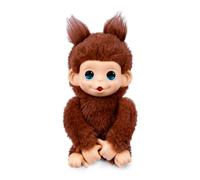 Little Live Pets Baby Monkey Minis - Chikki Cherry, Juguete Interactivo con +20 Sonidos y reacciones, Suave Pelaje marrón, 18,8 cm, Realista, Comer, cuidar, Manos y pies de Mono, 3 para coleccionar