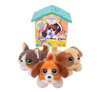 Little Live Pets - Mini Puppy's Home Azul, Mascota de Juguete con Casita, Cachorro con Pelaje Suave, Llena su Cuenco de Agua, Cuelga su Plaquita con Nombre y Dale su Huesito, 4 años, Famosa (LPP01310)