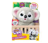 Little Live Pets My Baby Koala - Kiki - Peluche Interactivo con +40 Sonidos y reacciones - 26 cm - Bosteza, Parpadea y mordisquea su Hoja - Regalo Ideal para peques a Partir de 4 años