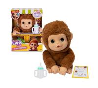 Little Live Pets - My Baby Monkey, Mascota de Juguete, 40 Sonidos y Reacciones, Mango el Mono Tiene una Boca Móvil y Emite Sonidos al Comer, Manos y Pies Pueden Agarrar, +4 años, Famosa (LP500000)
