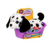 Little Live Pets My Really Real Puppy Mini Pepper the Dálmata, juguete de peluche interactivo con cesta, más de 20 sonidos y reacciones, juguetes para cachorros para niños