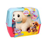 Little Live Pets Ouchies - Cooper The Retriever Puppy, Cura a tu Perrito como un Veterinario, Haz una escayola de Verdad, Perrito y transportín, Juega una y Otra Vez, +50 Sonidos y reacciones