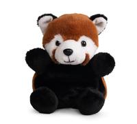 Little Living Nature Snugglies Panda Rojo Peluche - Colección de Animales Safari para Niños, Juguete de Peluche Suave y Acogedo