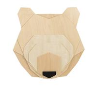 Little Love by NoJo Bear Head - Decoración de pared de madera natural en capas
