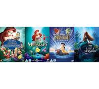 Little Maermaid 1,2,3 & The Little Mermaid Live Action DVD - Little Mermaild 4 Film Collection DVD - The Little Mermaid / Ariel's Beginning / Return To The Sea / The Little Mermaid Live Action 2023