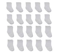 Little Me Paquete de 20 calcetines unisex para bebιs reciιn nacidos y niρos pequeρos de 0 a 12/12 a 24 meses, varios tamaρos, color blanco