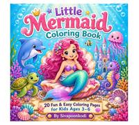 Little Mermaid Coloring Book: Cute Mermaids, Dolphins & Ocean Friends for Kids Ages 3-6