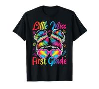 Little Miss 1er grado moño desordenado vuelta a la escuela niña mujer Camiseta
