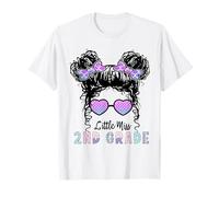Little Miss 2nd Grade Monsy Bun Girl de regreso a la escuela Camiseta