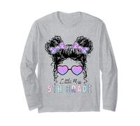 Little Miss 5th Grado Messy Bun Girl de Regreso a la Escuela Manga Larga