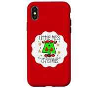 Little Miss Christmas Xmas Teacher Fall Holiday Nurse Cute Carcasa para iPhone X/XS