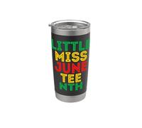Little Miss Juneteenth Black Girl Magic Brown Skin Girls Diversión Vaso térmico de acero inoxidable de doble pared