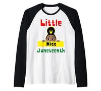 Little Miss Juneteenth Melanin Black Girl Magic Diversión para niños pequeños Camiseta Manga Raglan