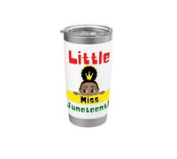 Little Miss Juneteenth Melanin Black Girl Magic Diversión para niños pequeños Vaso térmico de acero inoxidable de doble pared